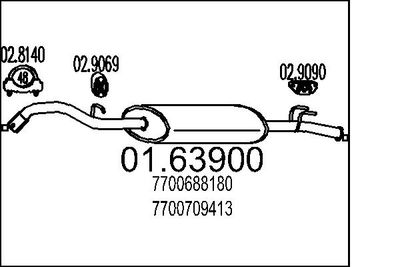 0163900 MTS Глушитель выхлопных газов конечный