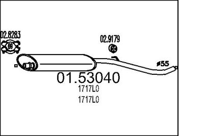 0153040 MTS Средний глушитель выхлопных газов
