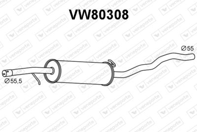 VW80308 VENEPORTE Предглушитель выхлопных газов