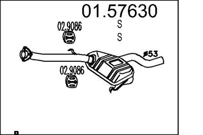 0157630 MTS Средний глушитель выхлопных газов