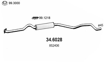 346028 ASSO Средний глушитель выхлопных газов