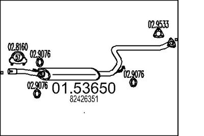0153650 MTS Средний глушитель выхлопных газов