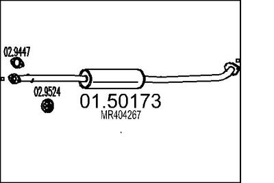 0150173 MTS Средний глушитель выхлопных газов
