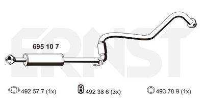 695107 ERNST Средний глушитель выхлопных газов