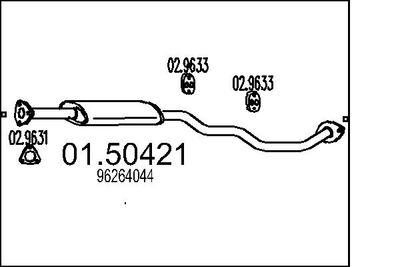 0150421 MTS Средний глушитель выхлопных газов