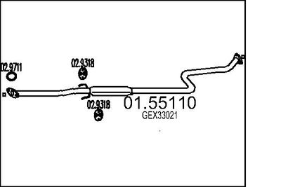 0155110 MTS Средний глушитель выхлопных газов
