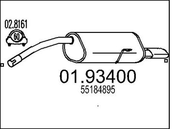 0193400 MTS Глушитель выхлопных газов конечный