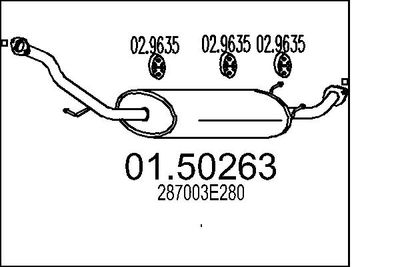 0150263 MTS Средний глушитель выхлопных газов