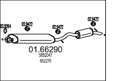 0166290 MTS Глушитель выхлопных газов конечный