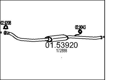 0153920 MTS Средний глушитель выхлопных газов