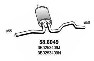 586049 ASSO Средний глушитель выхлопных газов