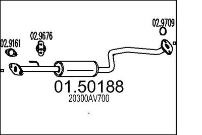 0150188 MTS Средний глушитель выхлопных газов