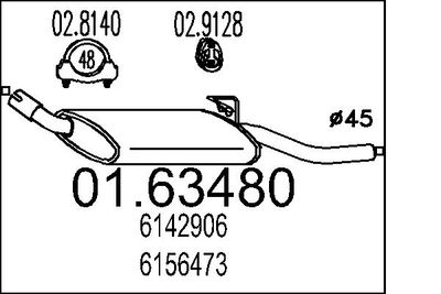 0163480 MTS Глушитель выхлопных газов конечный