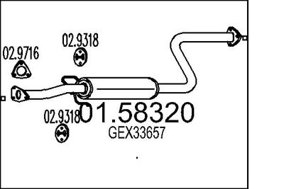 0158320 MTS Средний глушитель выхлопных газов