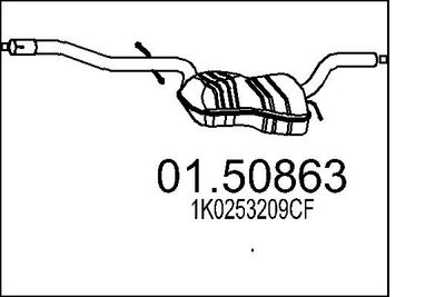 0150863 MTS Средний глушитель выхлопных газов