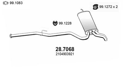 287068 ASSO Глушитель выхлопных газов конечный
