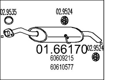 0166170 MTS Глушитель выхлопных газов конечный