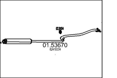 0153670 MTS Средний глушитель выхлопных газов