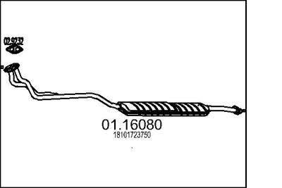 0116080 MTS Предглушитель выхлопных газов