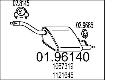 0196140 MTS Глушитель выхлопных газов конечный