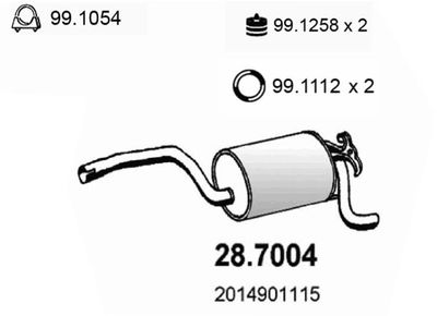 287004 ASSO Глушитель выхлопных газов конечный