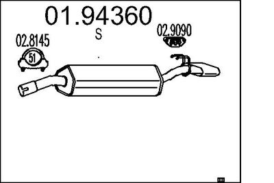 0194360 MTS Глушитель выхлопных газов конечный