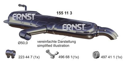 155113 ERNST Глушитель выхлопных газов конечный
