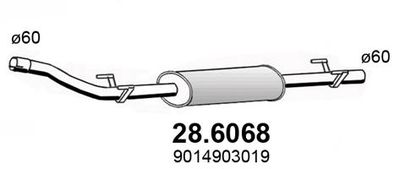 286068 ASSO Средний глушитель выхлопных газов