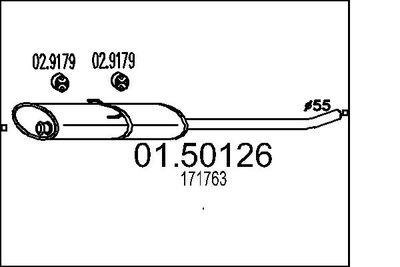 0150126 MTS Средний глушитель выхлопных газов