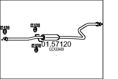 0157120 MTS Средний глушитель выхлопных газов