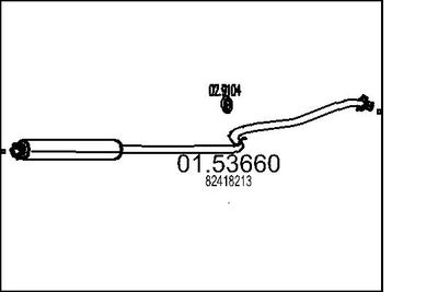 0153660 MTS Средний глушитель выхлопных газов