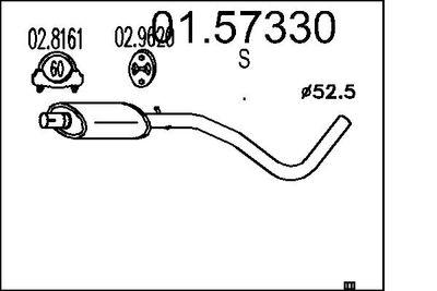0157330 MTS Средний глушитель выхлопных газов
