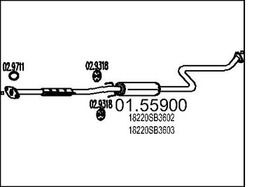 0155900 MTS Средний глушитель выхлопных газов