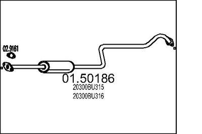 0150186 MTS Средний глушитель выхлопных газов