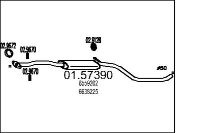 0157390 MTS Средний глушитель выхлопных газов