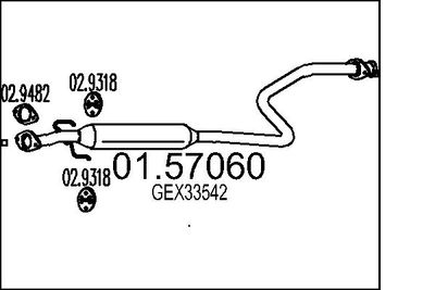 0157060 MTS Средний глушитель выхлопных газов