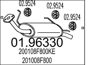 0196330 MTS Глушитель выхлопных газов конечный
