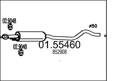0155460 MTS Средний глушитель выхлопных газов