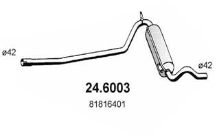 246003 ASSO Средний глушитель выхлопных газов