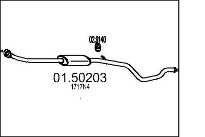 0150203 MTS Средний глушитель выхлопных газов