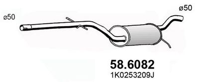 586082 ASSO Средний глушитель выхлопных газов