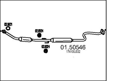 0150546 MTS Средний глушитель выхлопных газов