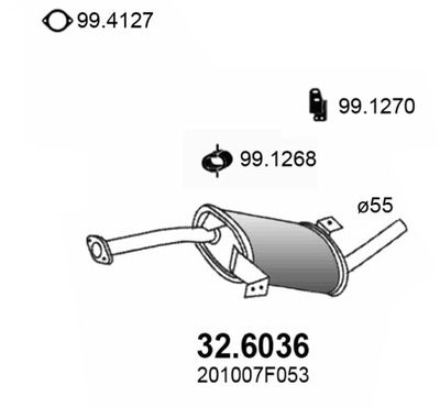 326036 ASSO Средний глушитель выхлопных газов