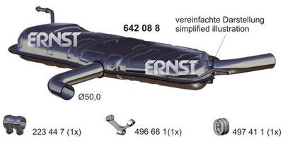 642088 ERNST Глушитель выхлопных газов конечный