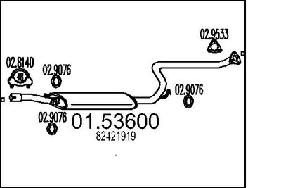 0153600 MTS Средний глушитель выхлопных газов