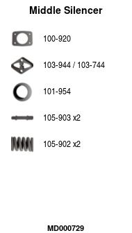 MD000729 FA1 Средний глушитель выхлопных газов