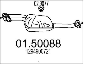 0150088 MTS Средний глушитель выхлопных газов