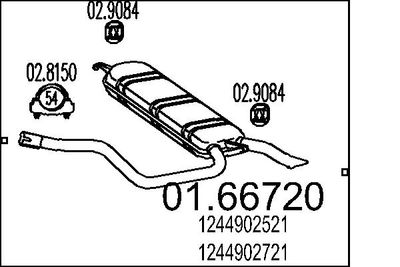 0166720 MTS Глушитель выхлопных газов конечный