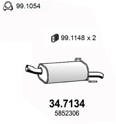 347134 ASSO Глушитель выхлопных газов конечный