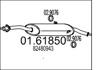 0161850 MTS Глушитель выхлопных газов конечный